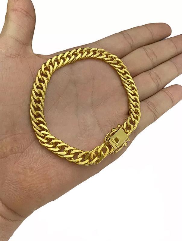 Miniatura Pulseira Ouro 10 Milésimos Tojoia18k - Dourado - 22cm
