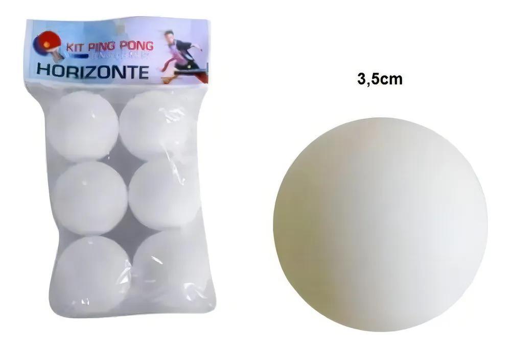 Miniatura 3X Kit 06 Bolas Bolinhas De Ping Pong Tênis De Mesa Horizont