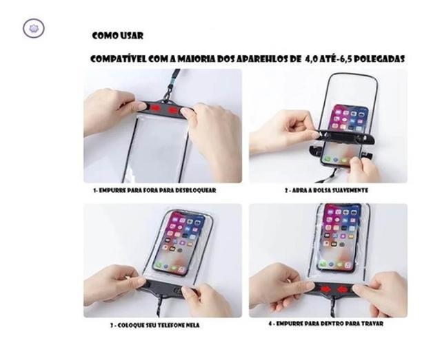 Miniatura Capa Bolsa Case Prova Dágua Celular Universal Impermeavel