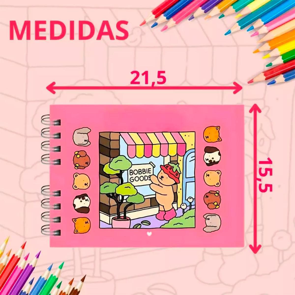Miniatura Livro Colorir Bobbie Goods Capa Dura 50 Páginas Boobie Goods