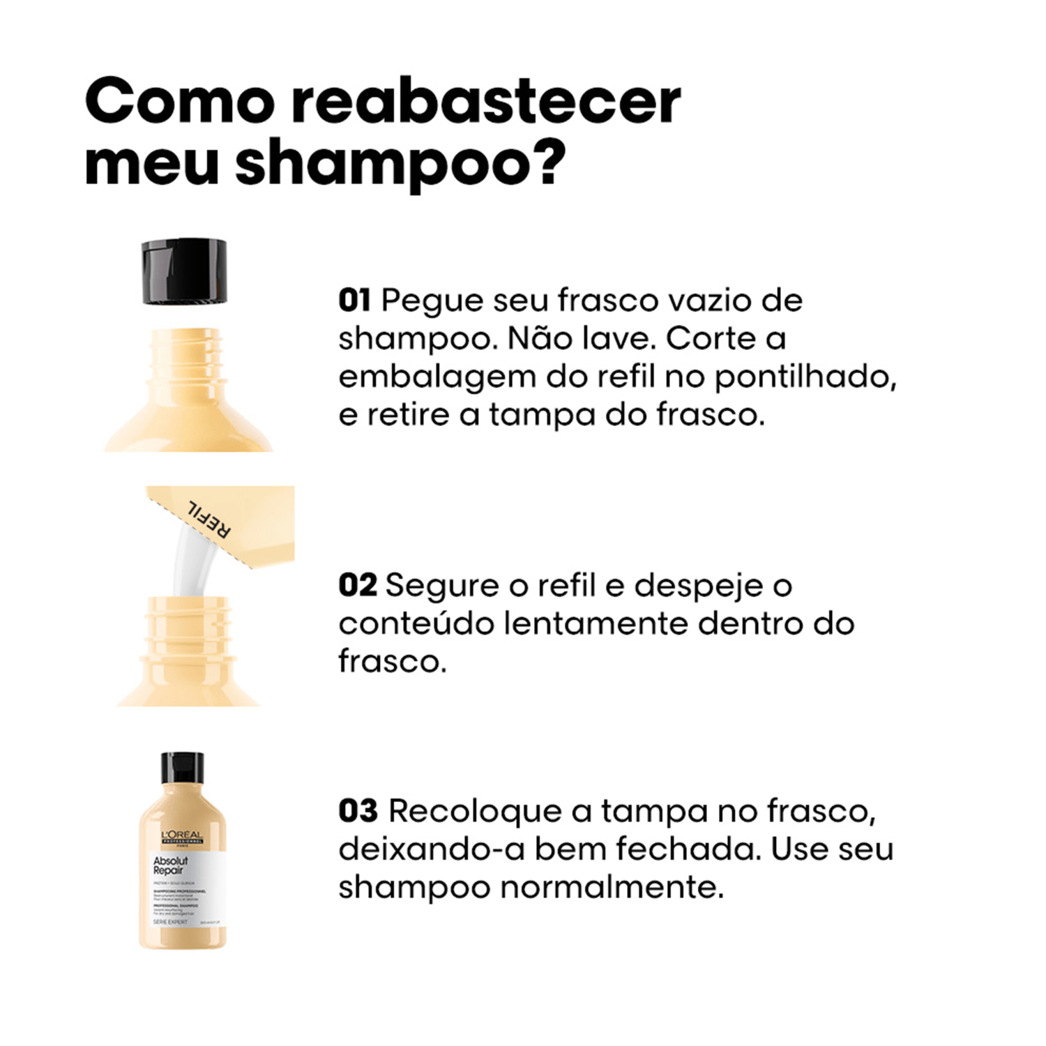 L'Oréal Professionnel Serie Expert Absolut Repair Gold Quinoa + Protein Refil - Shampoo 240ml