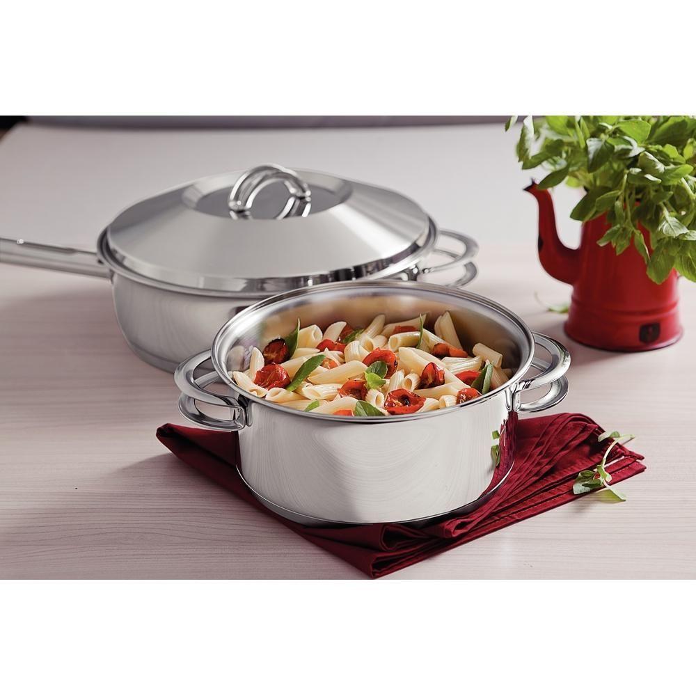 Jogo Panelas Tramontina Solar Inox 6 Peças Fundo Triplo