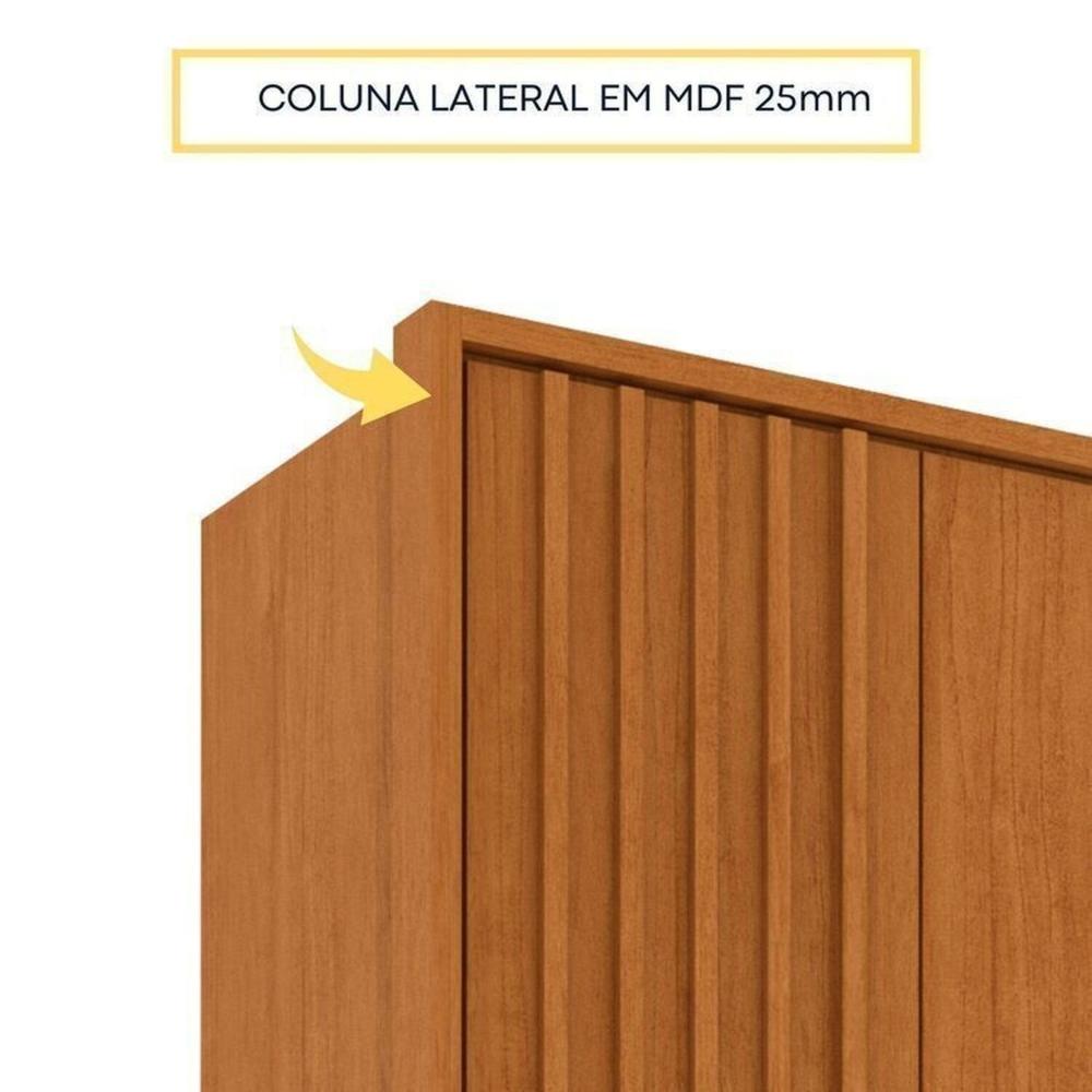 Miniatura Quarto Completo 1 Guarda-Roupa com Espelho 1 Cômoda Ripado Nova York e 1 Cama Casal Mônaco Espresso Móveis Cinamomo