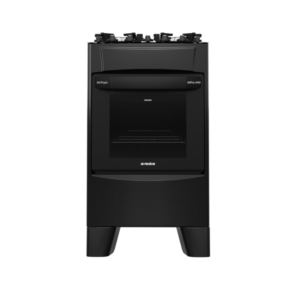Fogão 4 Bocas a Gás/Elétrico com AirFryer 127V Alpro 440 Realce CR231 Preto