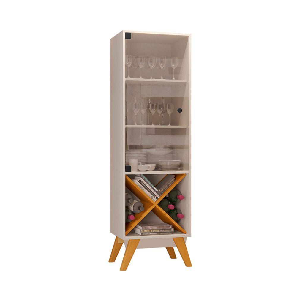 Miniatura Cristaleira Graça Candian Jcm Movelaria Off White Com Cinamomo