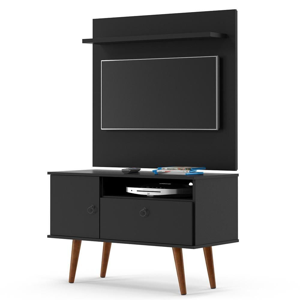 Miniatura Combo Painel Para Tv + Rack Yan Patrimar Preto Preto