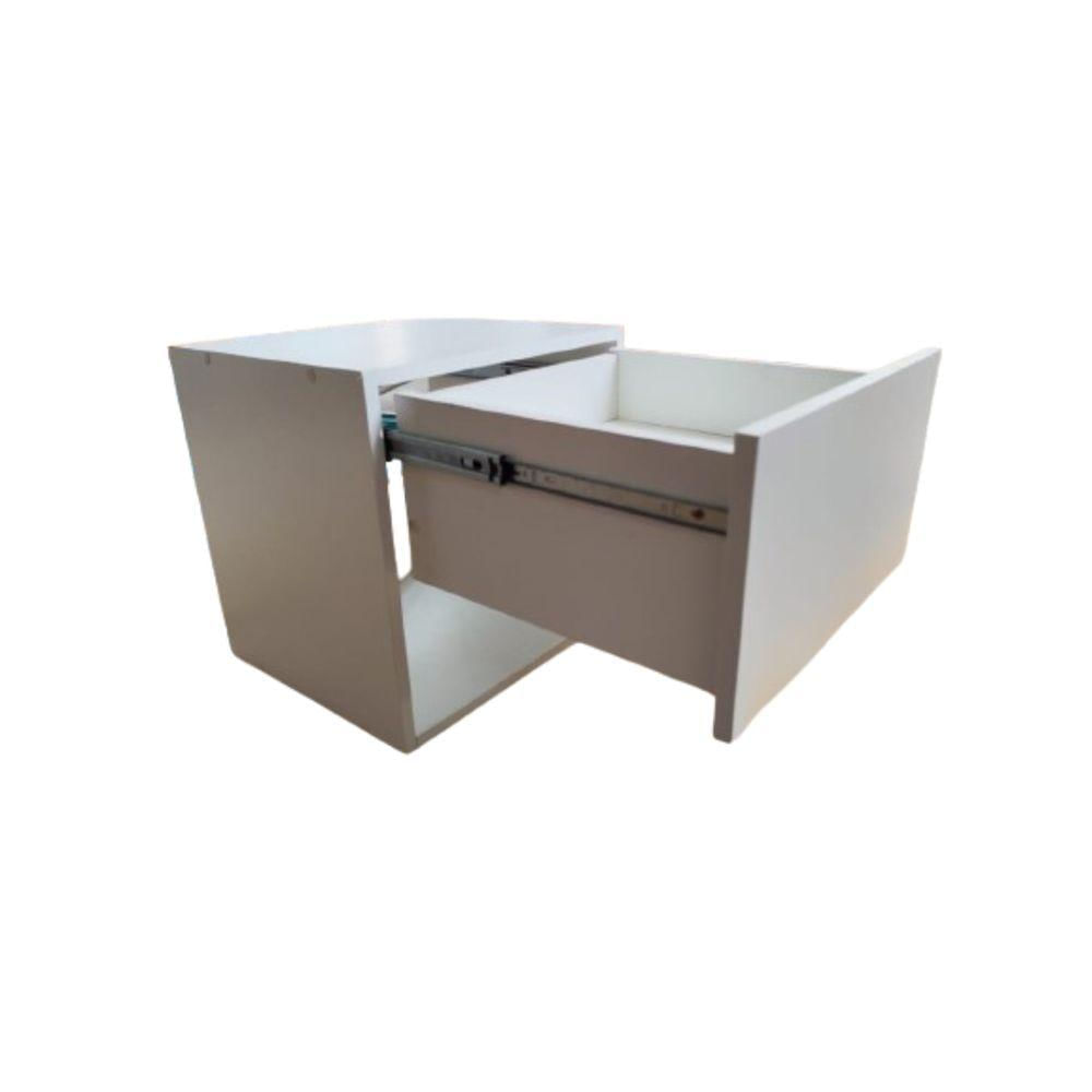 Miniatura Mesa De Cabeceira C Gaveta Secreta Lado Esquerdo Mdf Branco