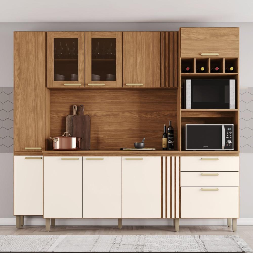 Cozinha Compacta B125 10 Portas 2 Gavetas Nature/Off White