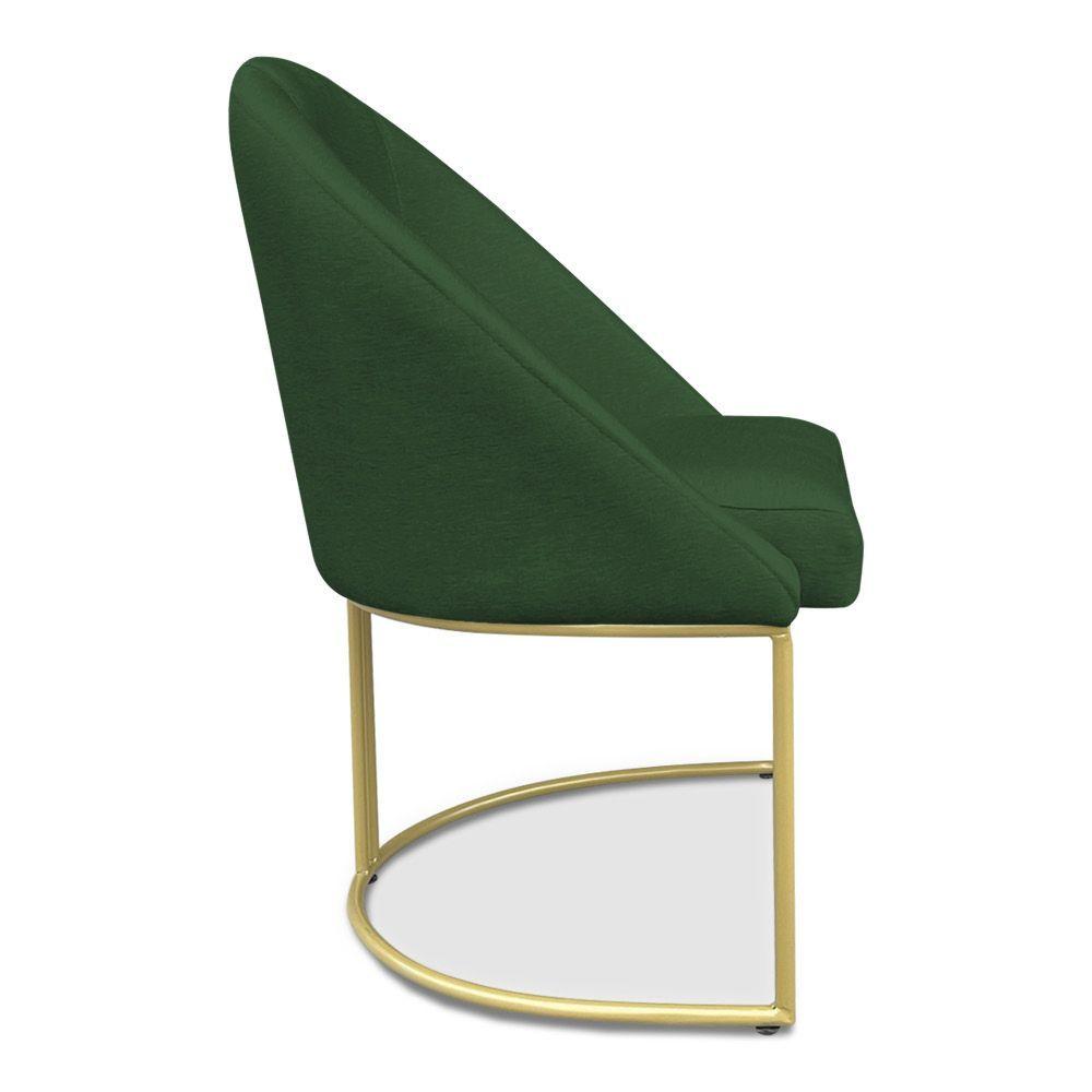 Miniatura Cadeira Poltrona De Jantar Bela Suede Base Metálica Industrial Dourado - Pallazio Verde