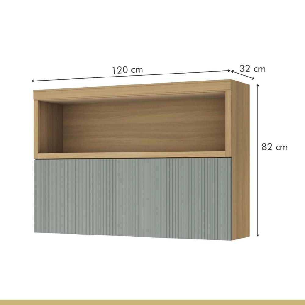 Cozinha 5 Peças 100% MDF Marquesa Nature/Verde