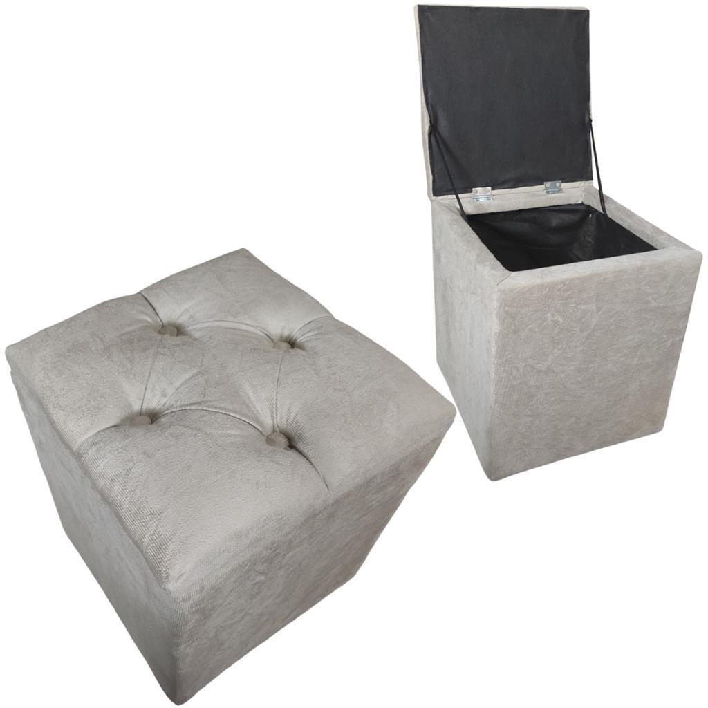 Miniatura Puff Bau Decorativo Capitone Cubo Organizador Detroitdecora