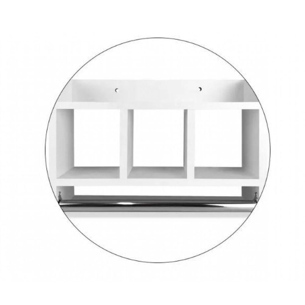 Miniatura Nicho De Parede Para Banheiro Porta Toalha Em Mdf Branco