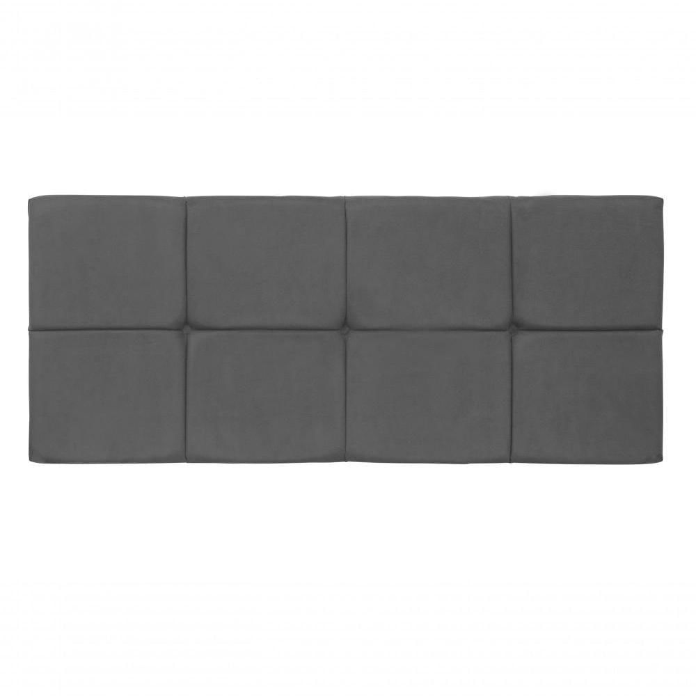 Miniatura Painel Cabeceira Estofado Decorativo Para Cama Casal 1,40Cm Cinza Smf Decor