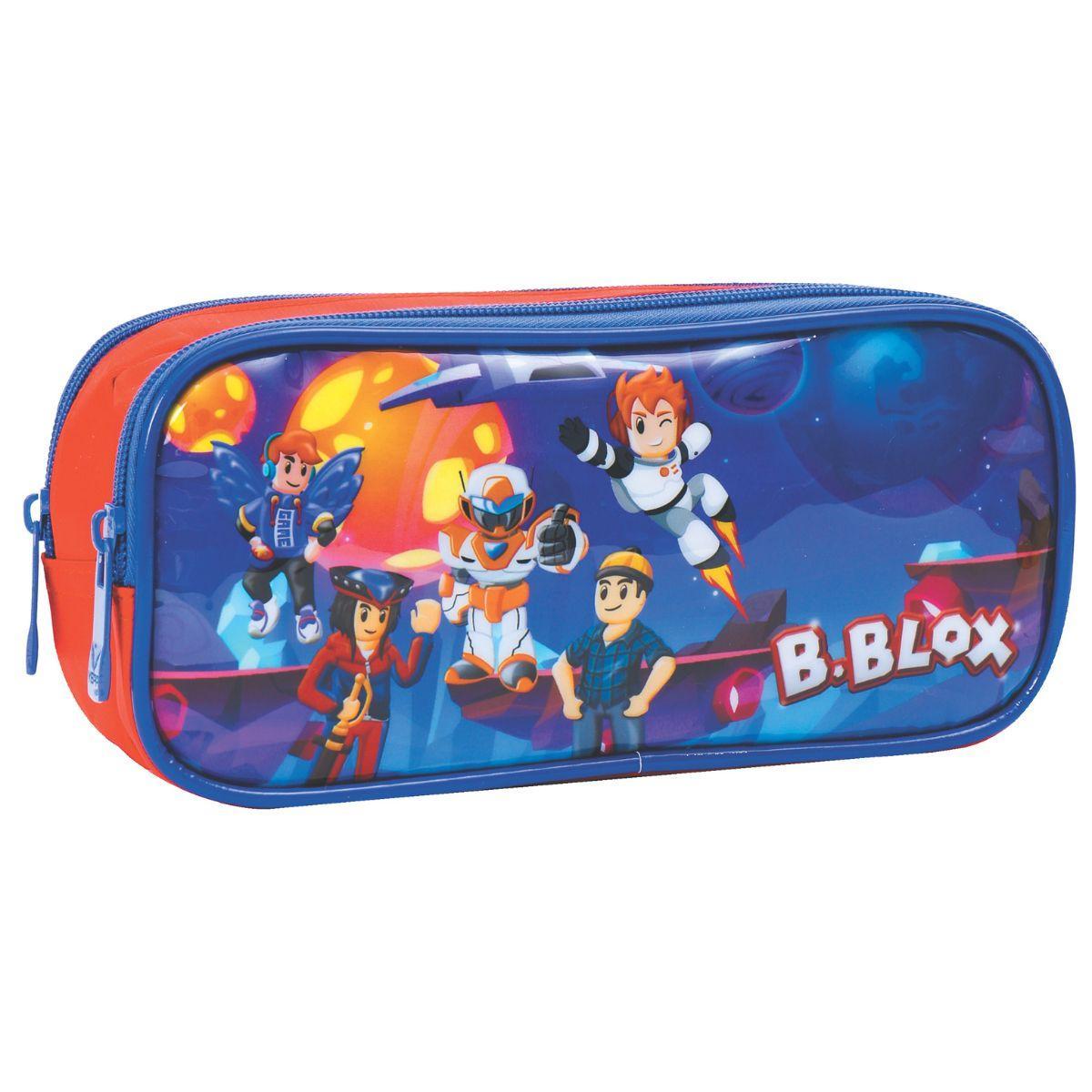 Miniatura Kit Mochila Rodinha Lancheira Estojo Infantil Roblox B-Blox