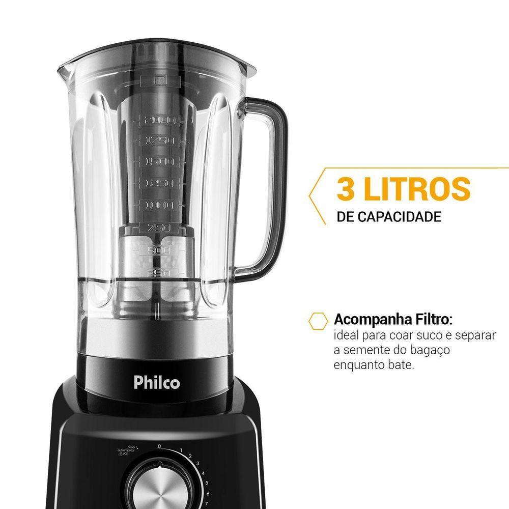 Miniatura Liquidificador Philco PH900 Preto 1200W 220V