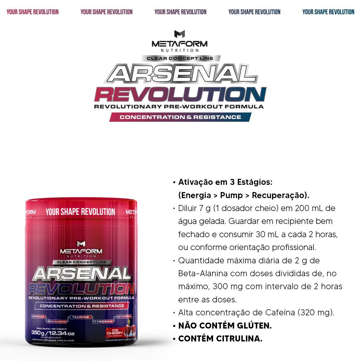 Miniatura Pré Treino Arsenal Revolution 350G Metaform Nutrition