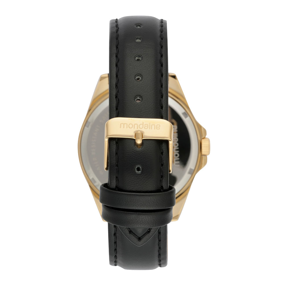 Miniatura Relógio Masculino Caixa Dourada Pulseira Couro
