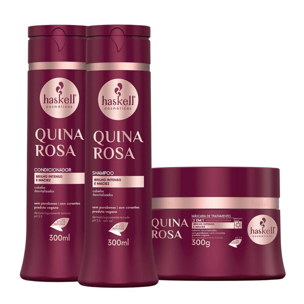 Miniatura Quina Rosa Haskell Shampoo, Condicionador E Máscara 300Ml/G