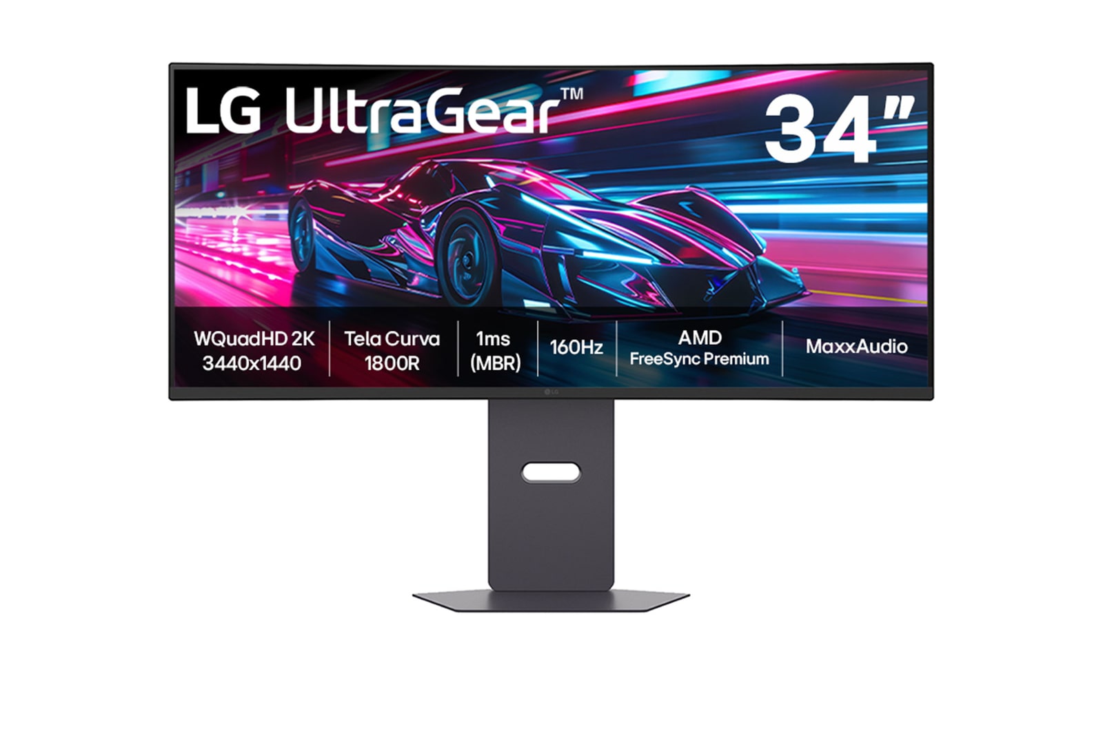 Miniatura Monitor Gamer LG UltraGear™ Curvo 34G600A-B 34" QuadHD 2K, UltraWide 1800R, 160Hz, 1ms (MBR), AMD FreeSync™ Premium, HDR10, MaxxAudio
