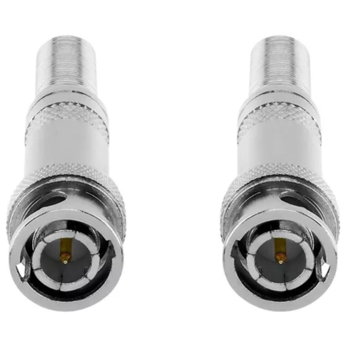 Miniatura Conector Bnc Macho Com Mola P/Cabo 4Mm Cftv, S30Pb, Aço Inox