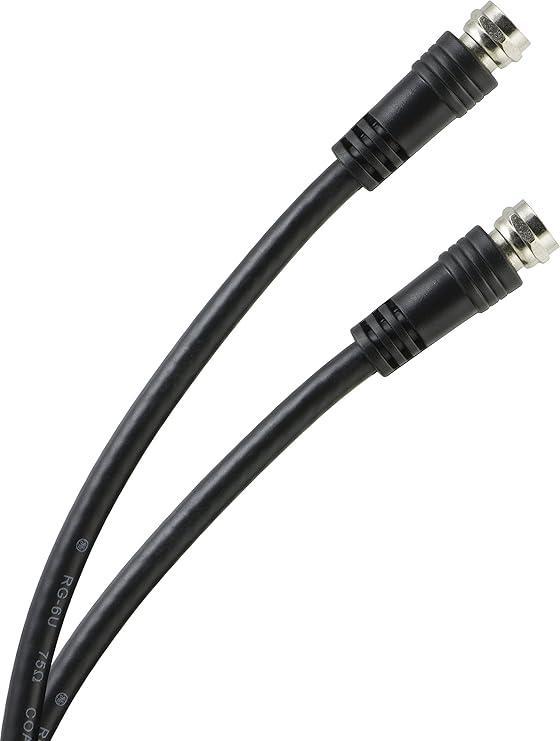 Miniatura Cabo Coaxial Rg6 Preto 10 Metros Antena Tv Montado Rgp03