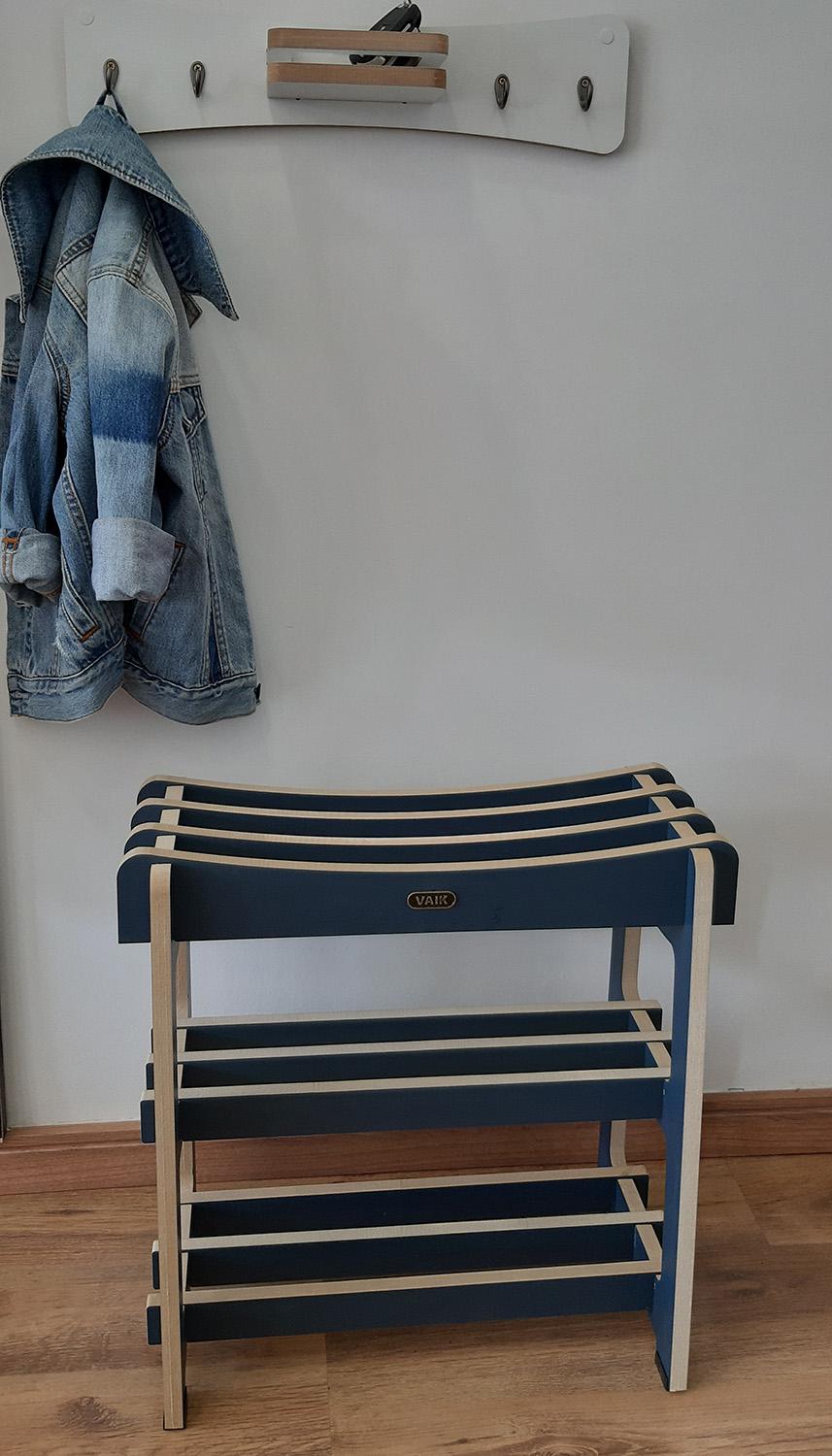 Miniatura Sapateira Banco Multiuso Sólida Slim 50 Em Mdf Azul Vaik 06 - Madeira - Azul-petróleo - Sapateira - Madeira mdf - 50 cm - Vaik - Mdf - 27 cm - 0 - 03