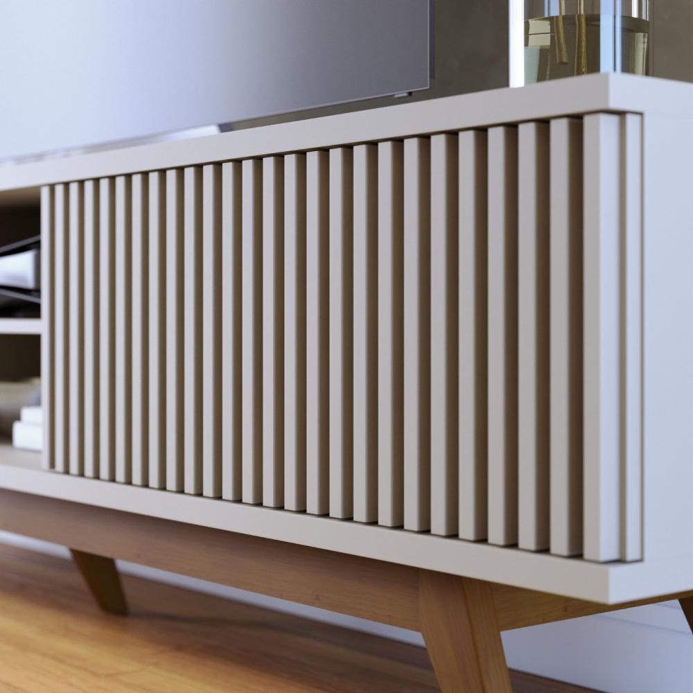 Rack Bancada 4 Portas Fortaleza Off White Matte