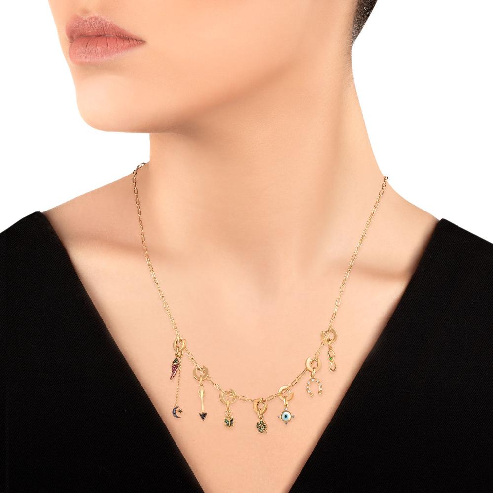 Miniatura Pingente Pimenta com Rubi e Tsavorita em Ouro Amarelo 18k