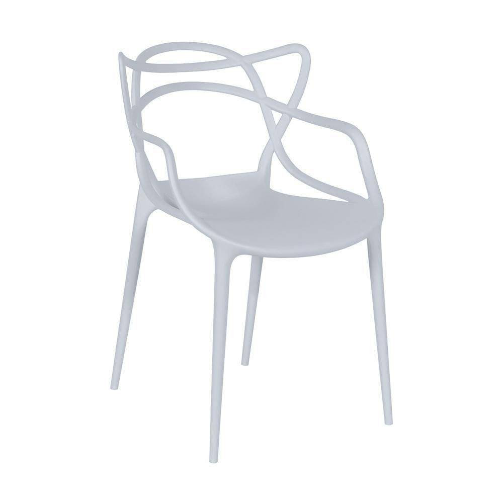 Conjunto Mesa De Jantar Branca 100cm Com 2 Cadeiras - Cinza