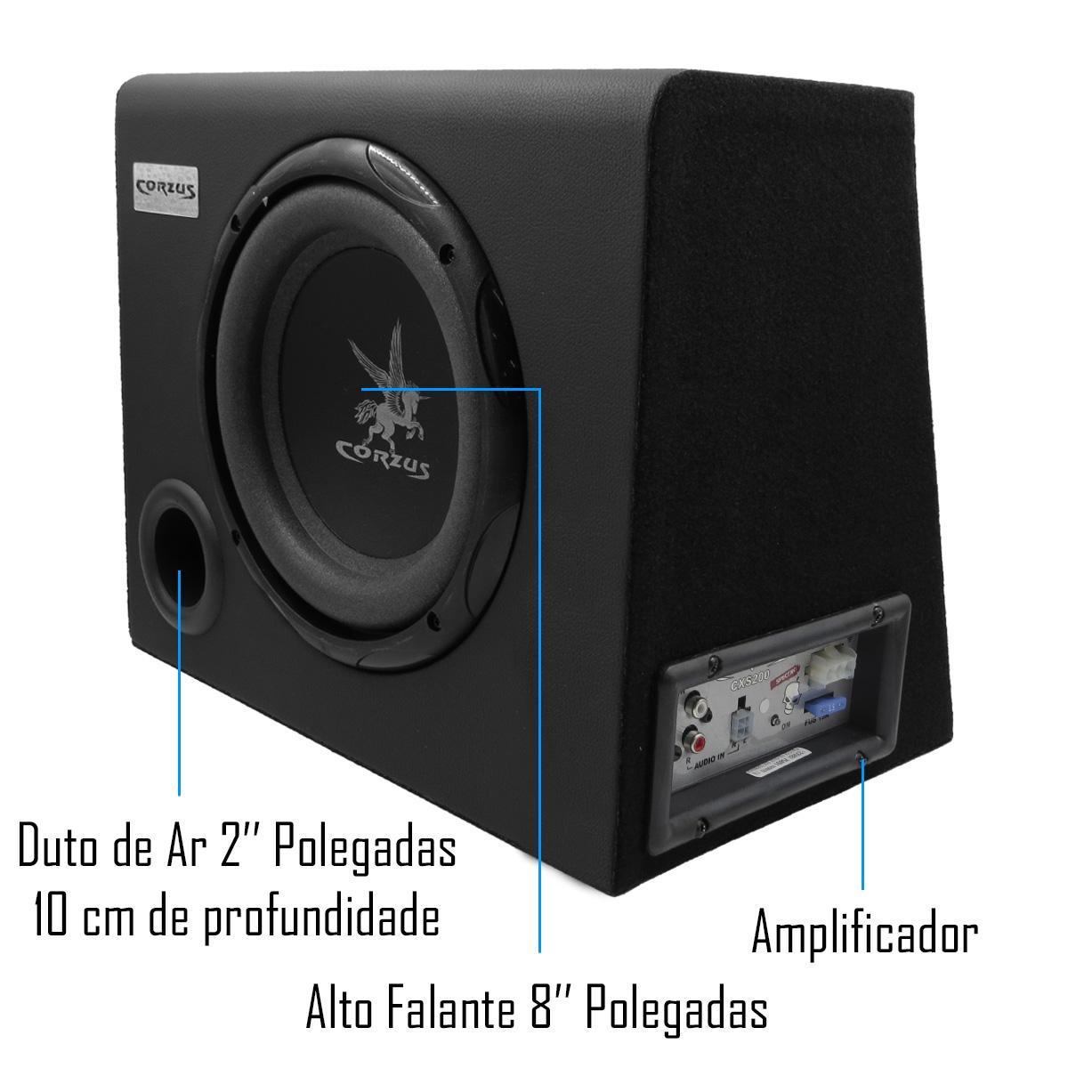 Caixa Amplificada Automotiva Universal Cxs 200 Sub 8''