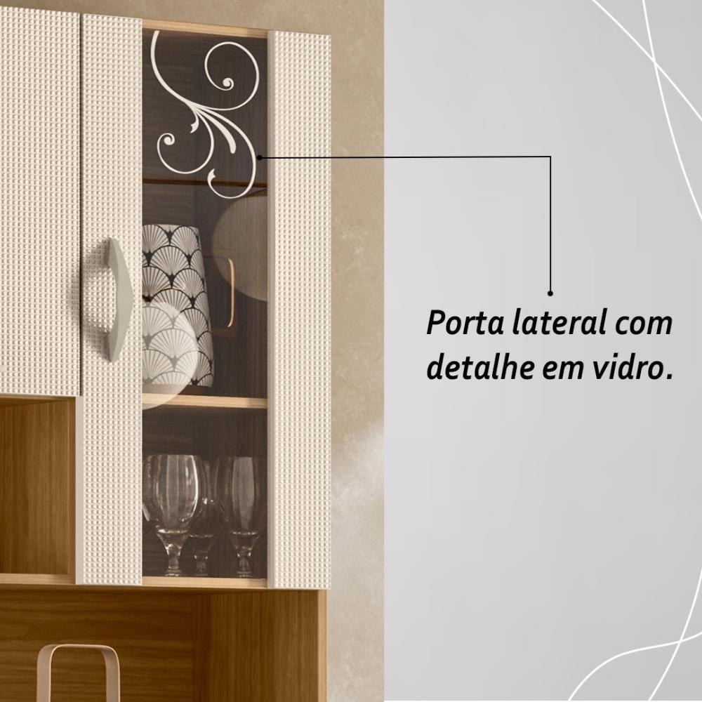 Armário De Cozinha Compacta Mdf 6 Portas Golden Plus Freijó Soft