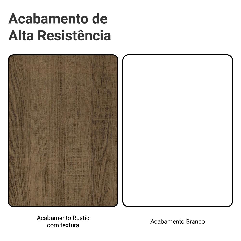 Guarda-Roupa Casal 6 Portas Batentes Netuno Madesa R Rustic/Branco/Rustic