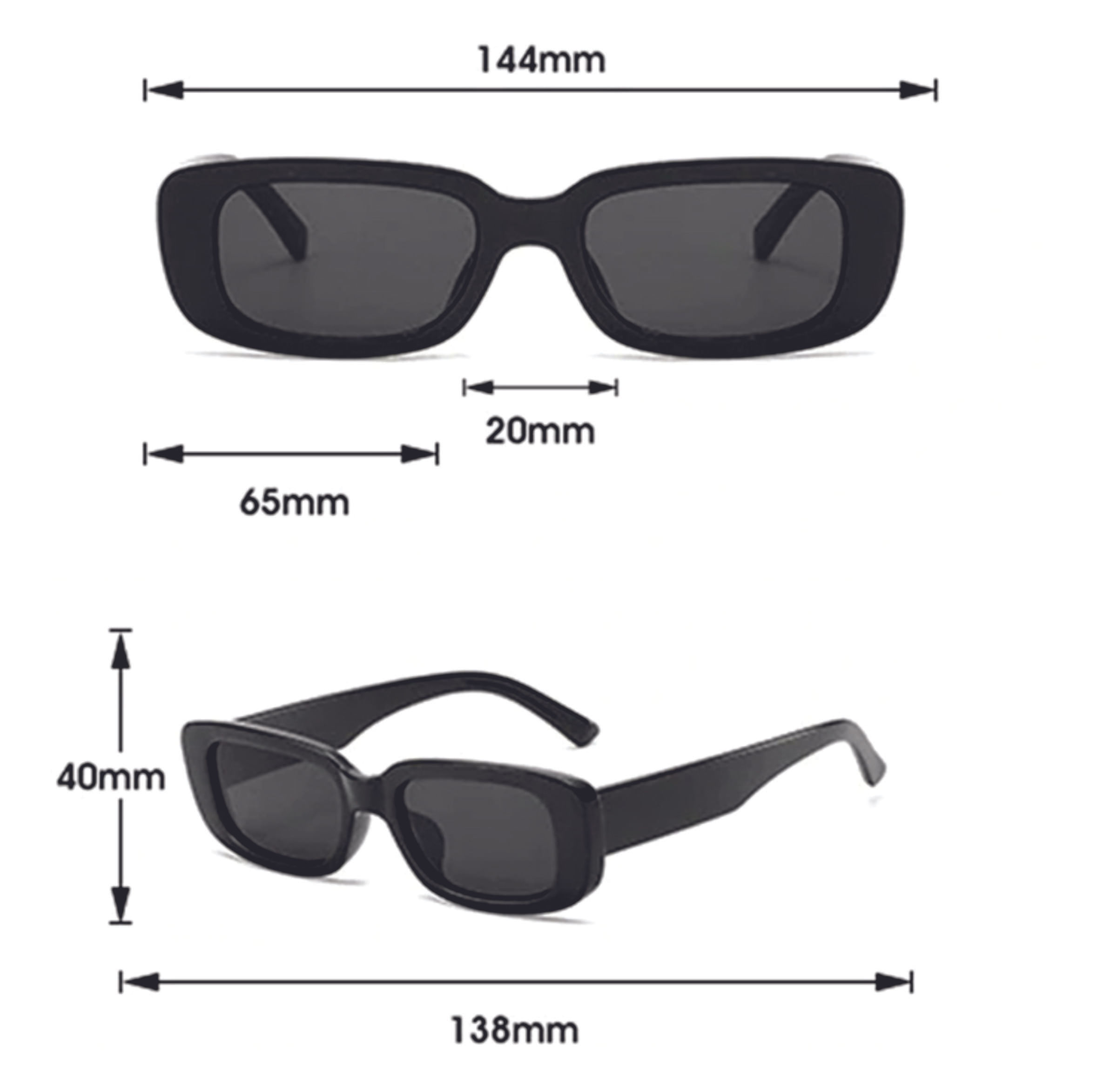 Miniatura Óculos Hype Retro Vintage Na Cor Preta