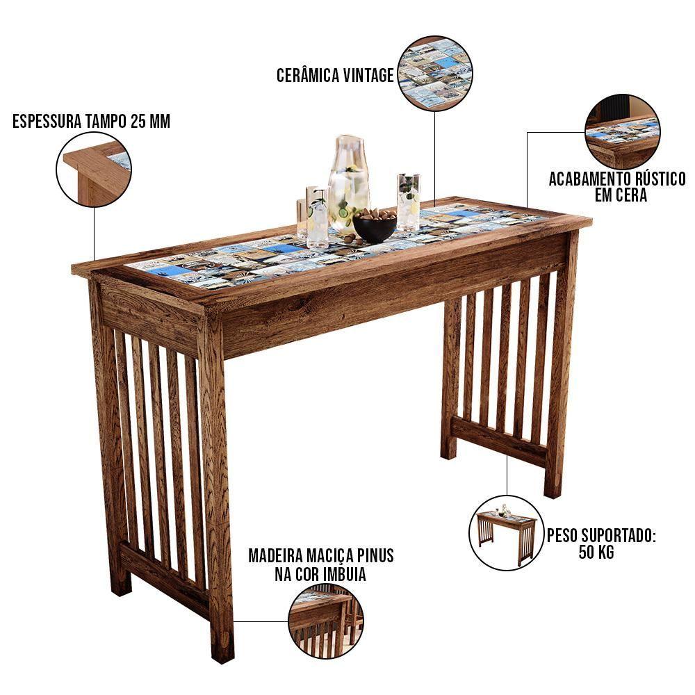 Miniatura Bancada Para Cozinha E Sala De Jantar Montana 120 Cm Imbuia