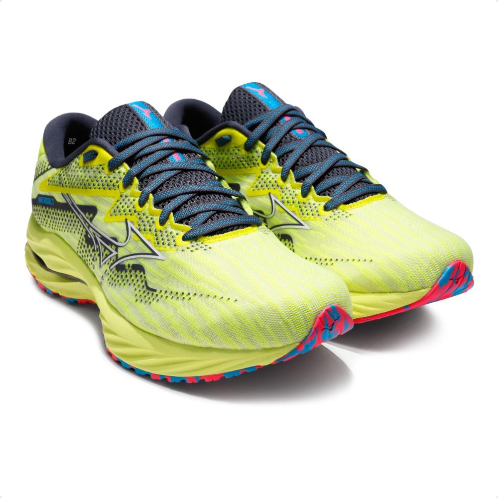 Miniatura Tênis Mizuno Wave Rider 27 Masculino Amarelo / Chumbo - 38