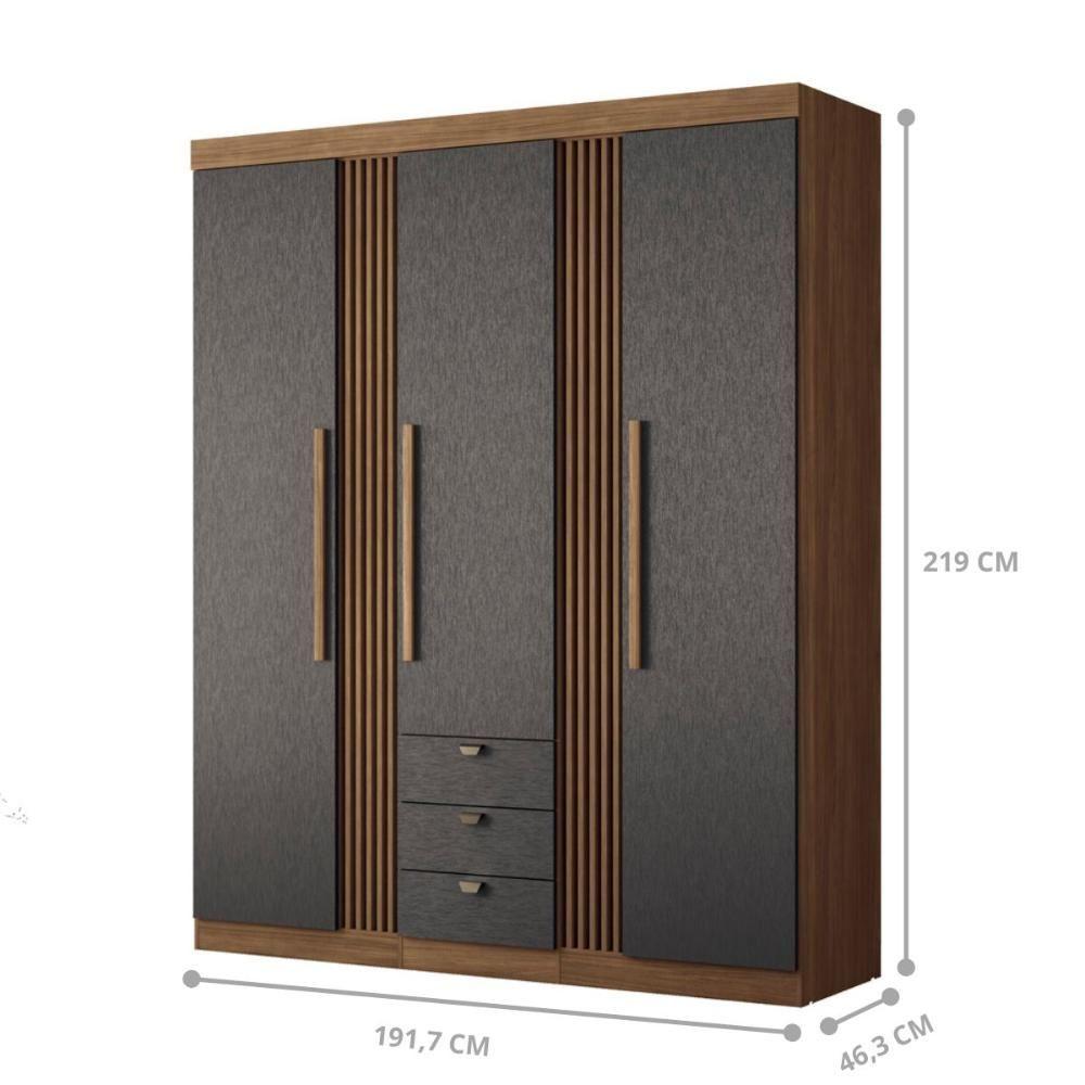 Miniatura Roupeiro 4 Portas Pernambuco 4.4 Jatoba Grafite