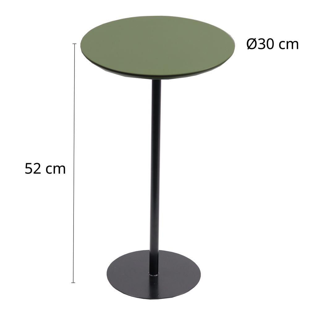 Miniatura Mesa Lateral 30cm (52cm Altura) Verde Acetinado