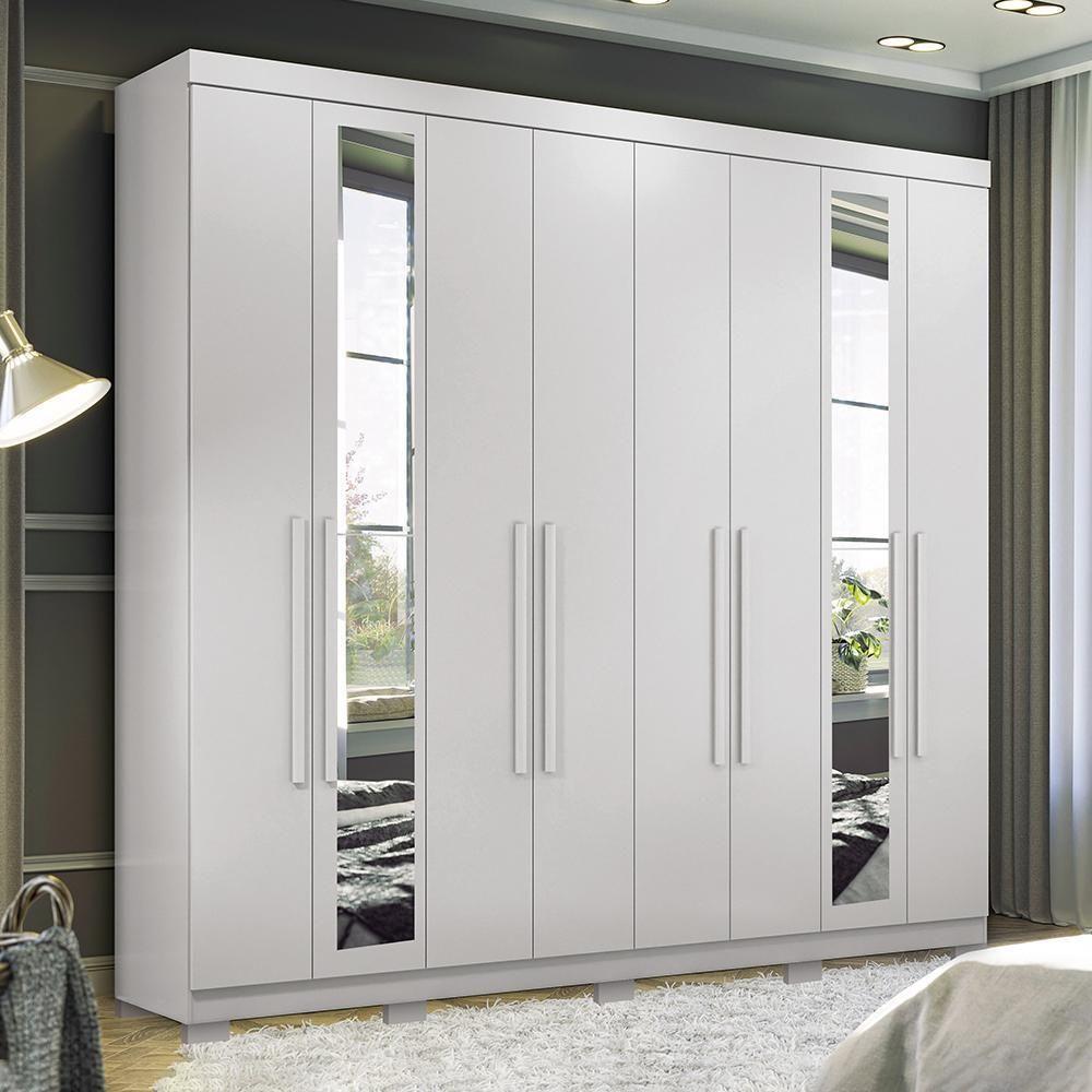 Miniatura Guarda Roupa Casal Master New 8.4 8 Portas Branco Com Espelho E Pés - Santos Andirá Branco