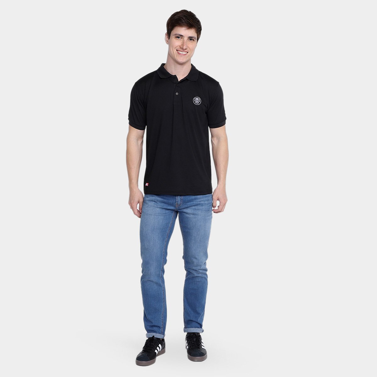 Miniatura Camisa Polo Mooncity Pantera Negra Masculina Preto - G