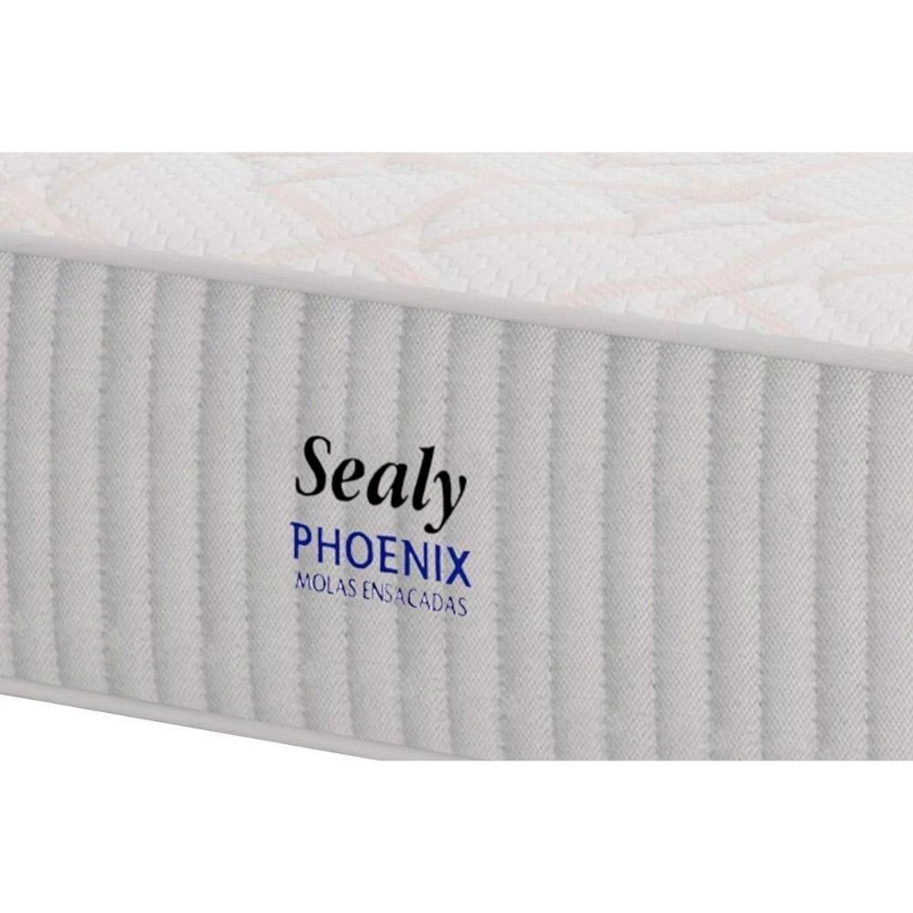 Miniatura Conjunto Box Solteiro: Colchão Molas Sealy Ensacadas Phoenix + Base Crc Courano White (88x188)