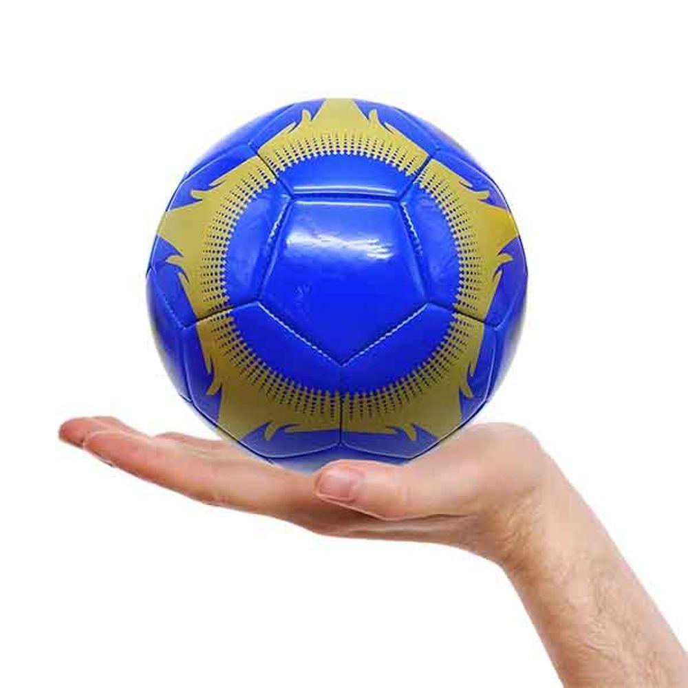Miniatura Mini Bola De Futebol Azul Tamanho Pequeno Couro Sintético