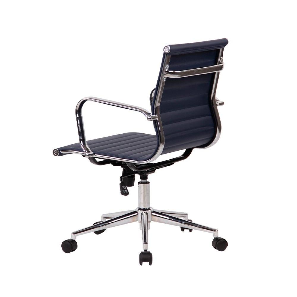 Miniatura Conjunto 2 Cadeiras PU Office Sevilha Rivatti Móveis Azul Marinho