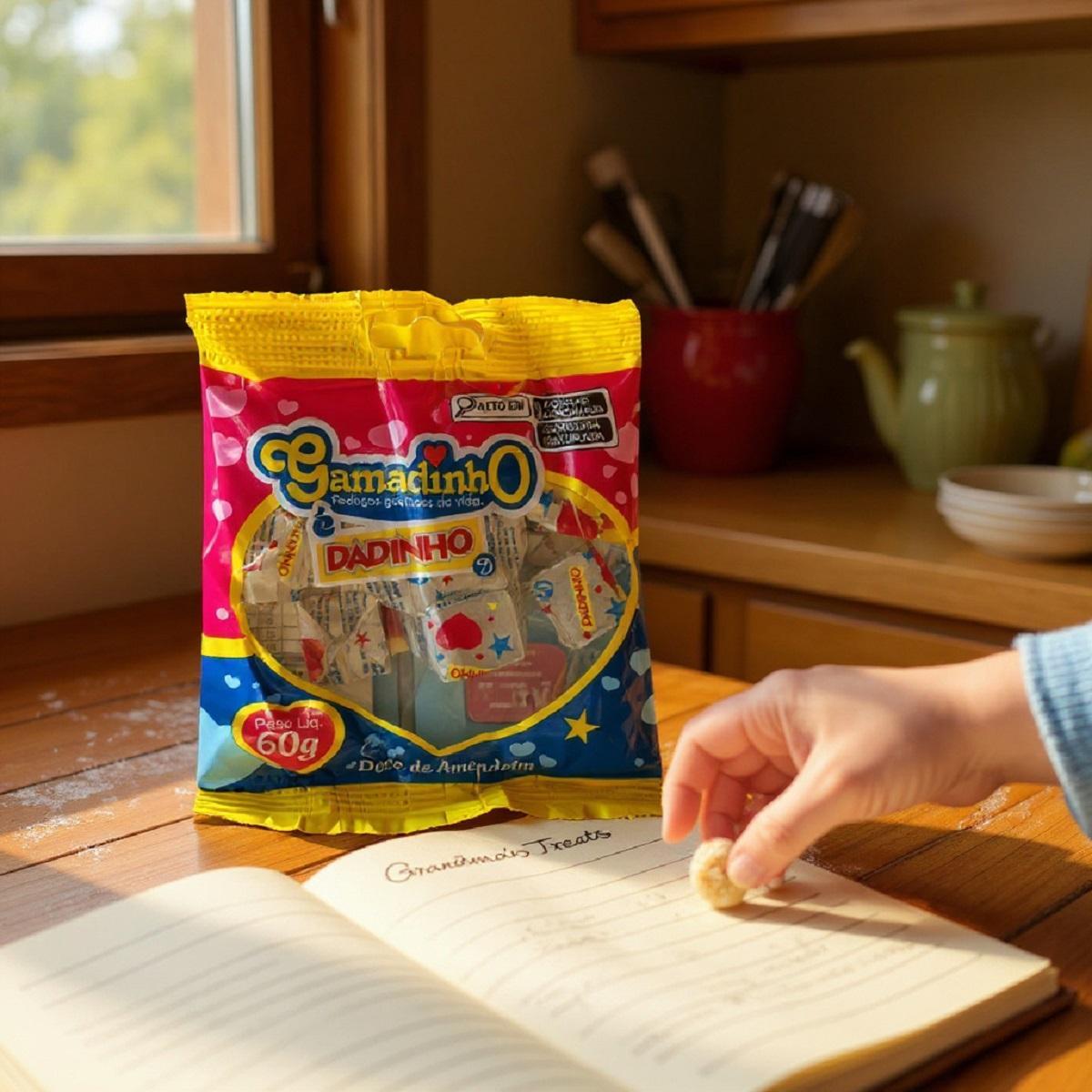 Miniatura Mini Doce Dadinho Gamadinho 20 Pacotes Amendoim Cremoso 60G