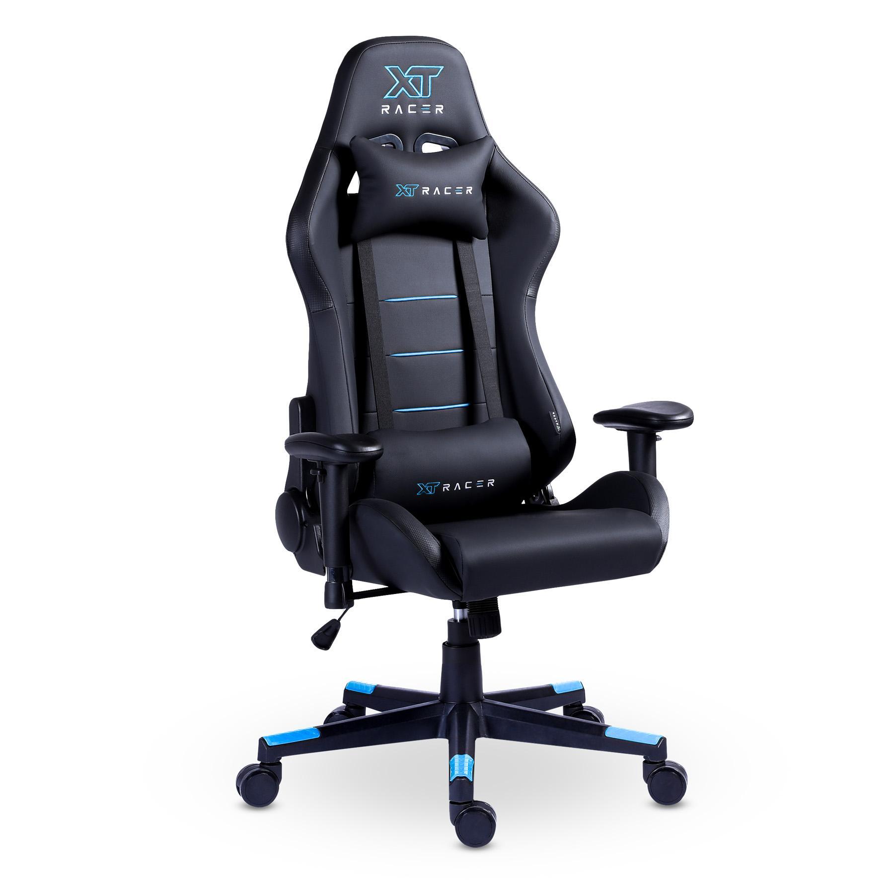 Cadeira Gamer XT Racer - Preta/Azul, Estof. PU, Braço 2D
