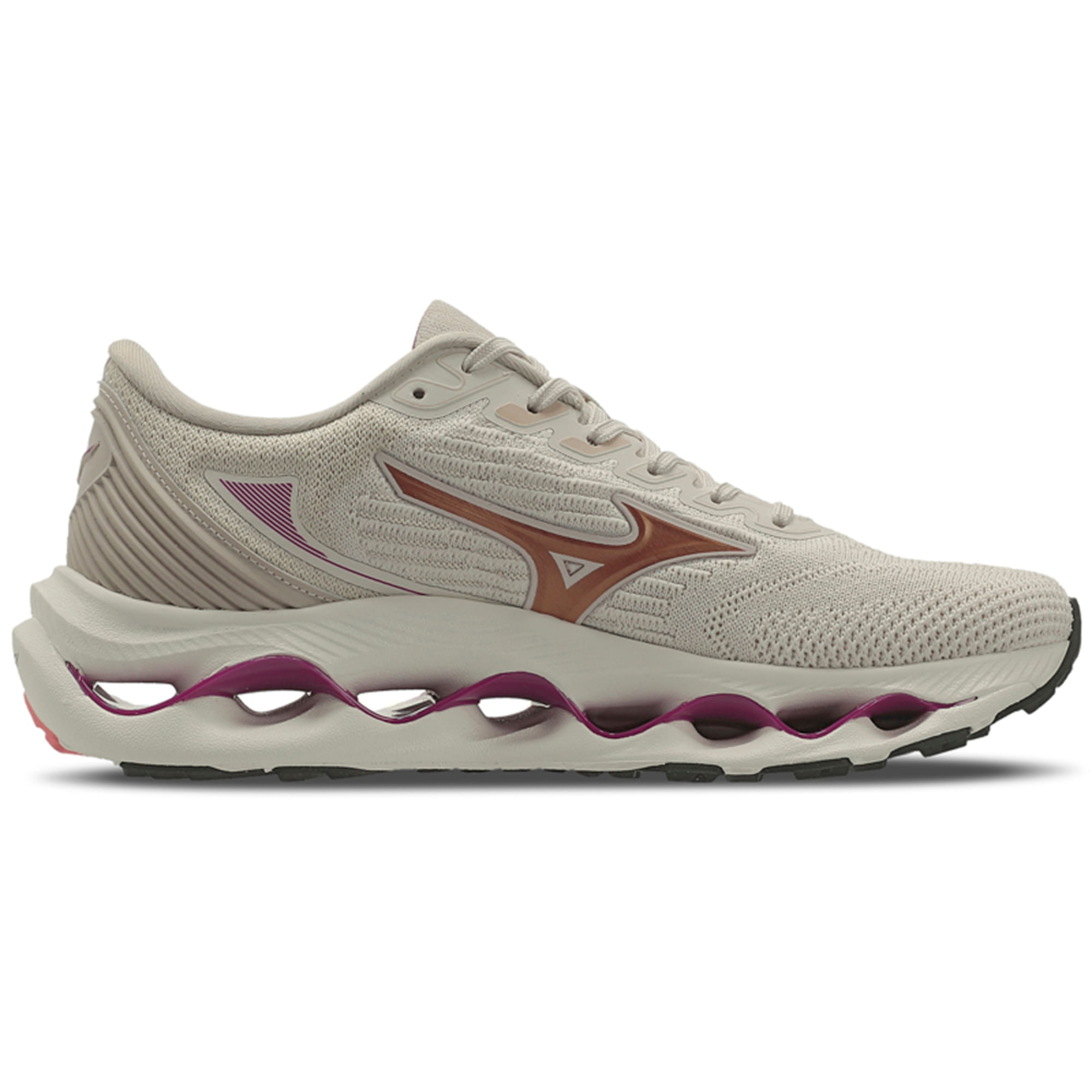 Miniatura Tênis de Corrida Feminino Mizuno Wave Legend 4 Bege - 34