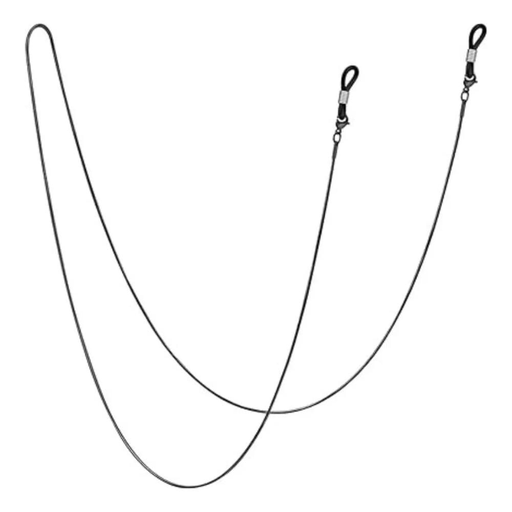 Corrente Óculos Sol Masculina Metal Preto - Kit 05 Unid.