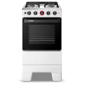 Miniatura Fogão de Piso a Gás Esmaltec 4 Bocas Ideal Super Mesa Inox e Forno Limpa Fácil 50L - Branco