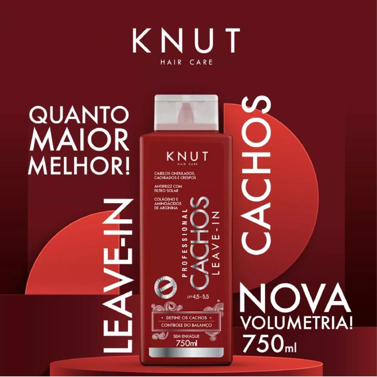 Miniatura Knut Leave In Defibidor Cachos 750Ml Crespas, Cacheados E
