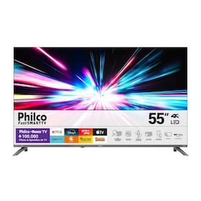 Smart TV Philco 55" 4K UHD P55CRA Roku TV Dolby Audio Quad Core Space Gray