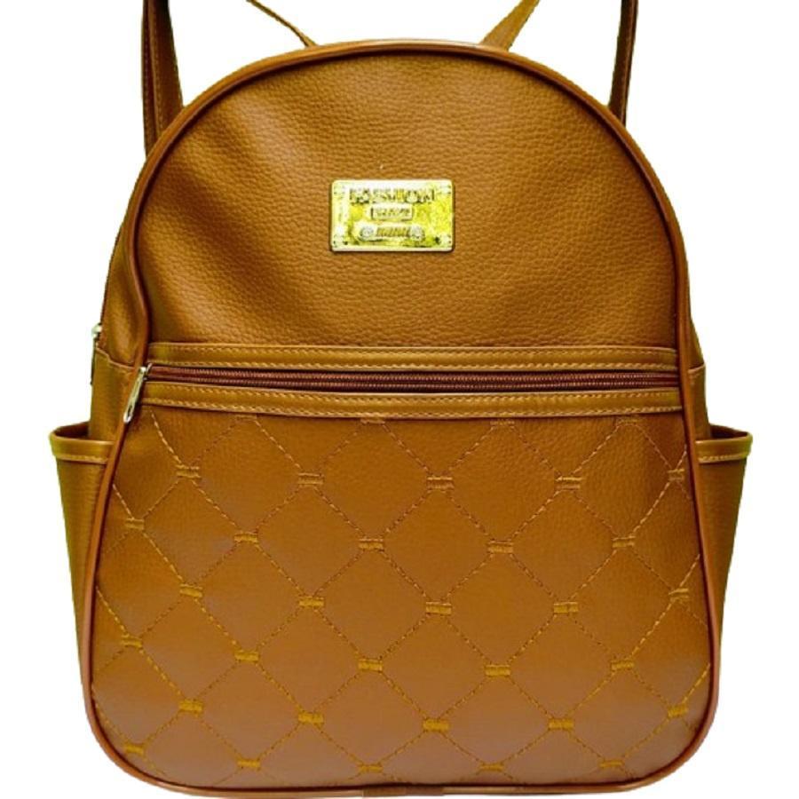 Miniatura Bolsa Mochila Marrom Claro Feminina Barata Moderna Elegante